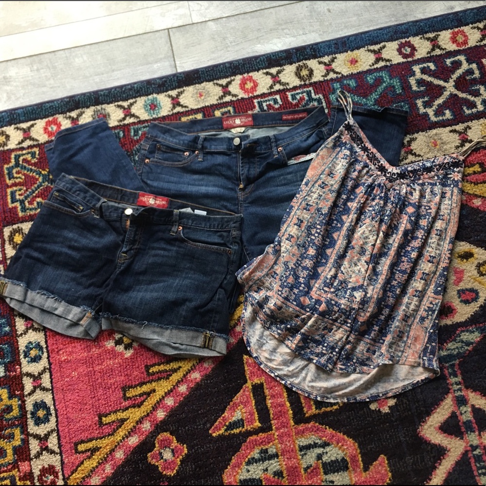 Lucky Brand lot of shorts, jeans, and tank top